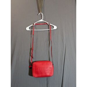 Guess Rodney crossbody camera bag in red faux leather